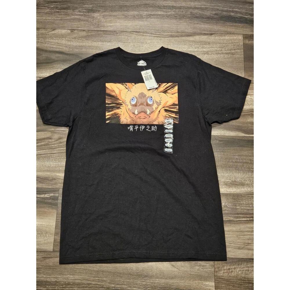 Demon Inosuke Slayer Anime Kimetsu T-Shirt Hashibira Yaiba Manga Shirt Size L
